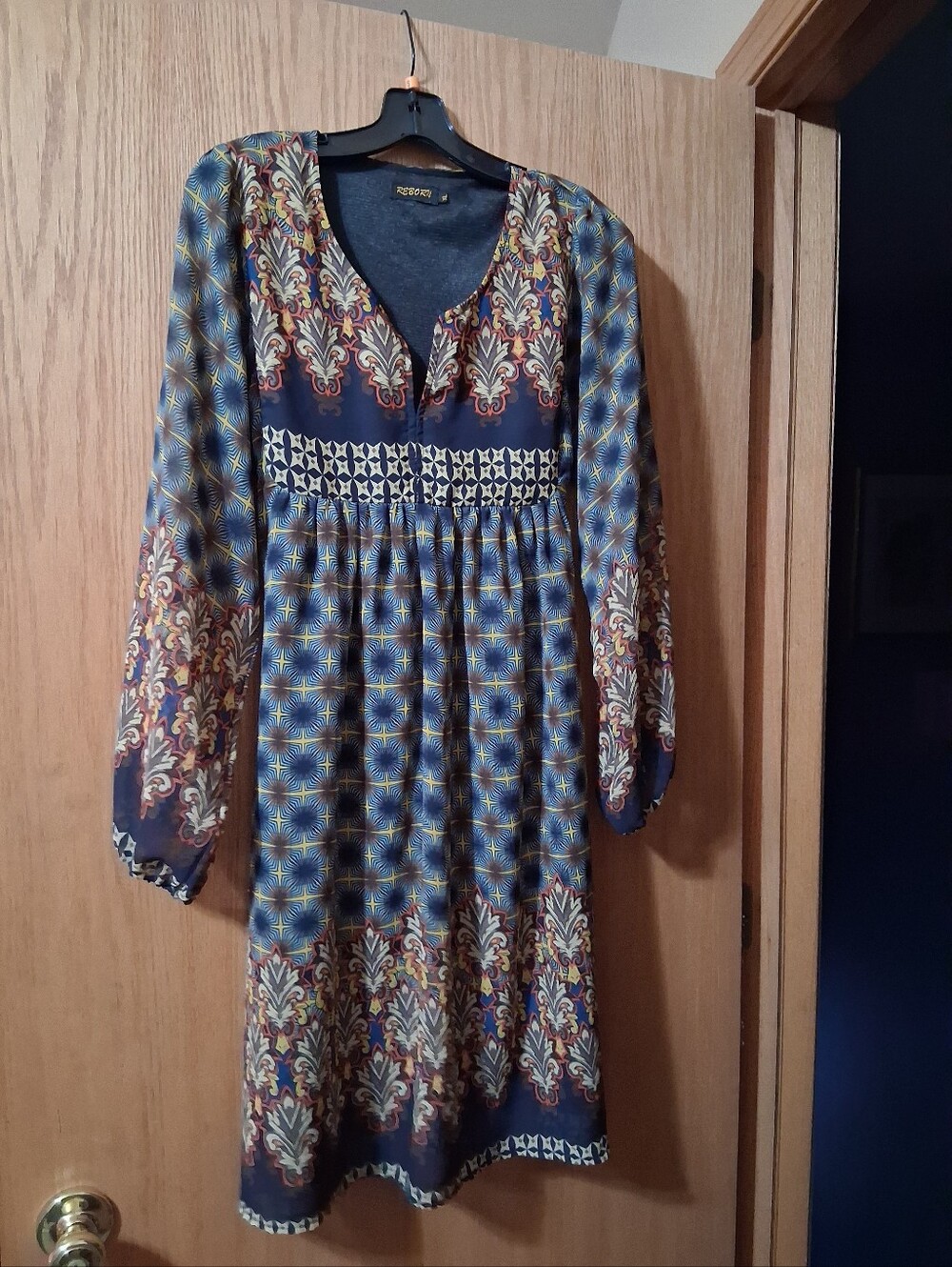 REBORN bohemian-style dress sz XL, Lined, Lightweight. Whimsical
